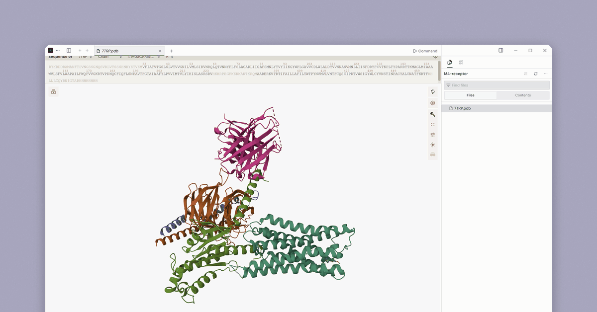 Distinct colors separate each chain of an experimentally resolved M4 complex.